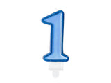Birthday Candle Number 1 - Blue 7cm