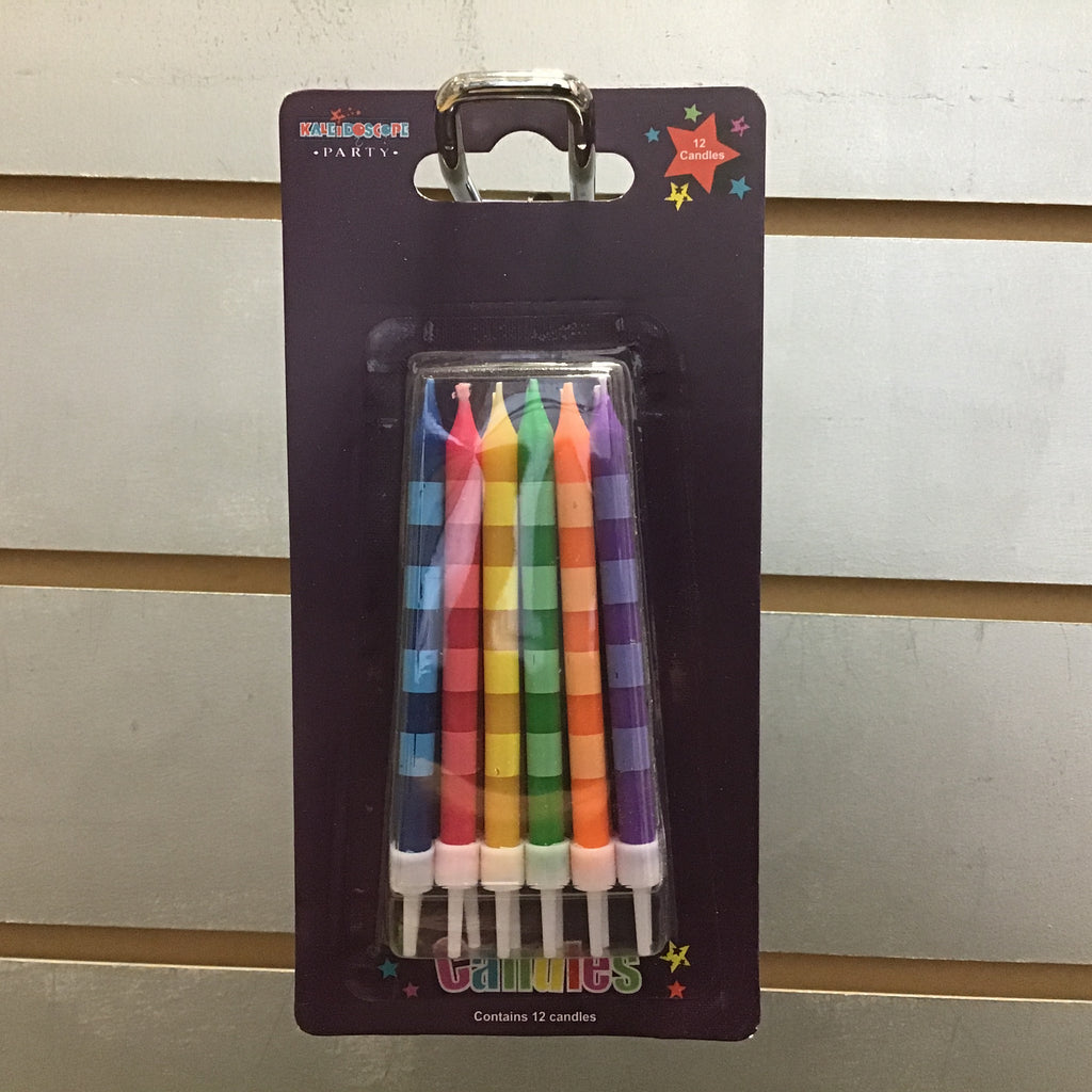 Striped Candles Set (12) - Multicolour