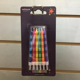 Striped Candles Set (12) - Multicolour