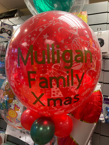 Personalised Xmas Globe Balloon - 24inch Helium Filled