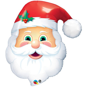 Large Santa Head Foil Balloon - Helium Filled