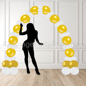 balloon arch gold and white