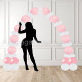 balloon arch. pink and white