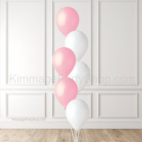 Baby Pink & White Balloon Bouquet - Style 042