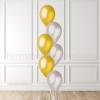 Gold & Silver Balloon Bouquet - Style 043