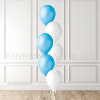 Baby Blue & White Balloon Bouquet - Style 041