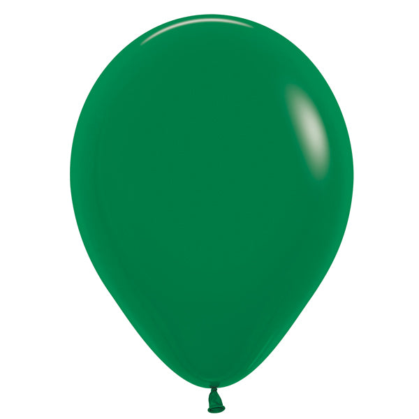 Forest green latex balloon.