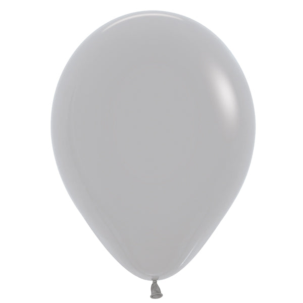 Silver latex balloon.