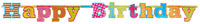 Happy Birthday - Shaped Letter Banner Multicolour