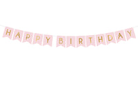 Party Banner - Happy Birthday Pennants Pink & Gold