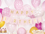 Party Banner - Happy Birthday Pennants Pink & Gold