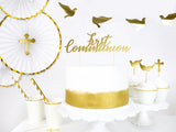 First communion gold cake topper