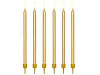 Tall Candles & Holders - Gold Metallic