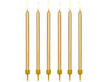 Tall Candles & Holders - Gold Metallic