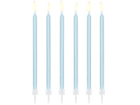 Tall Candles & Holders - Baby Blue