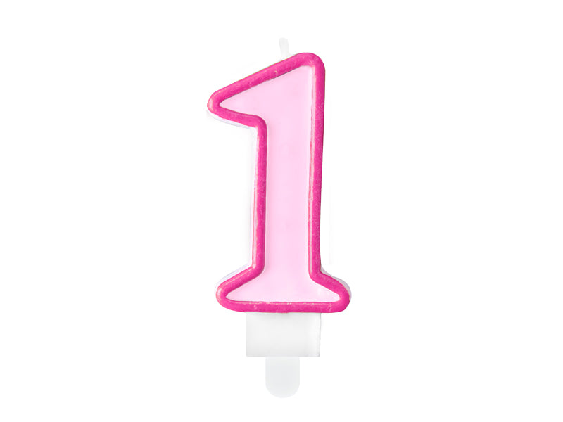 Birthday Candle Number 1 - Pink 7cm