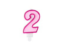 Birthday Candle Number 2 - Pink 7cm