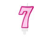 Birthday Candle Number 7 - Pink 7cm