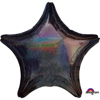 Dazzler style star shaped black foil balloon.