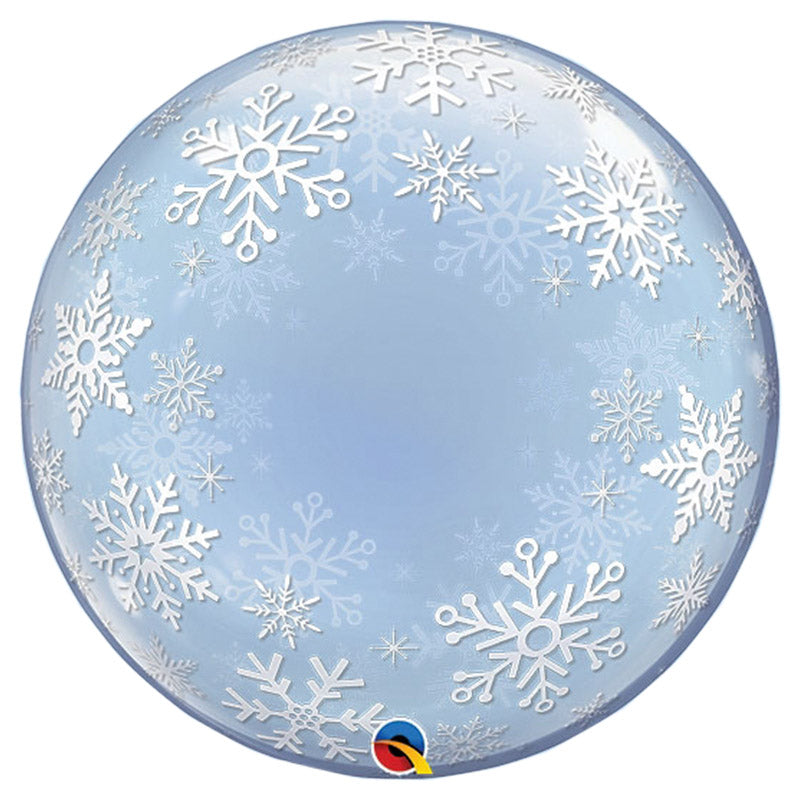Deco Bubble - Frosty Snowflakes 24"