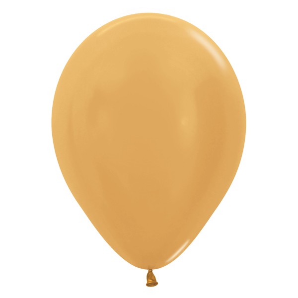 Gold coloured latex balloon.