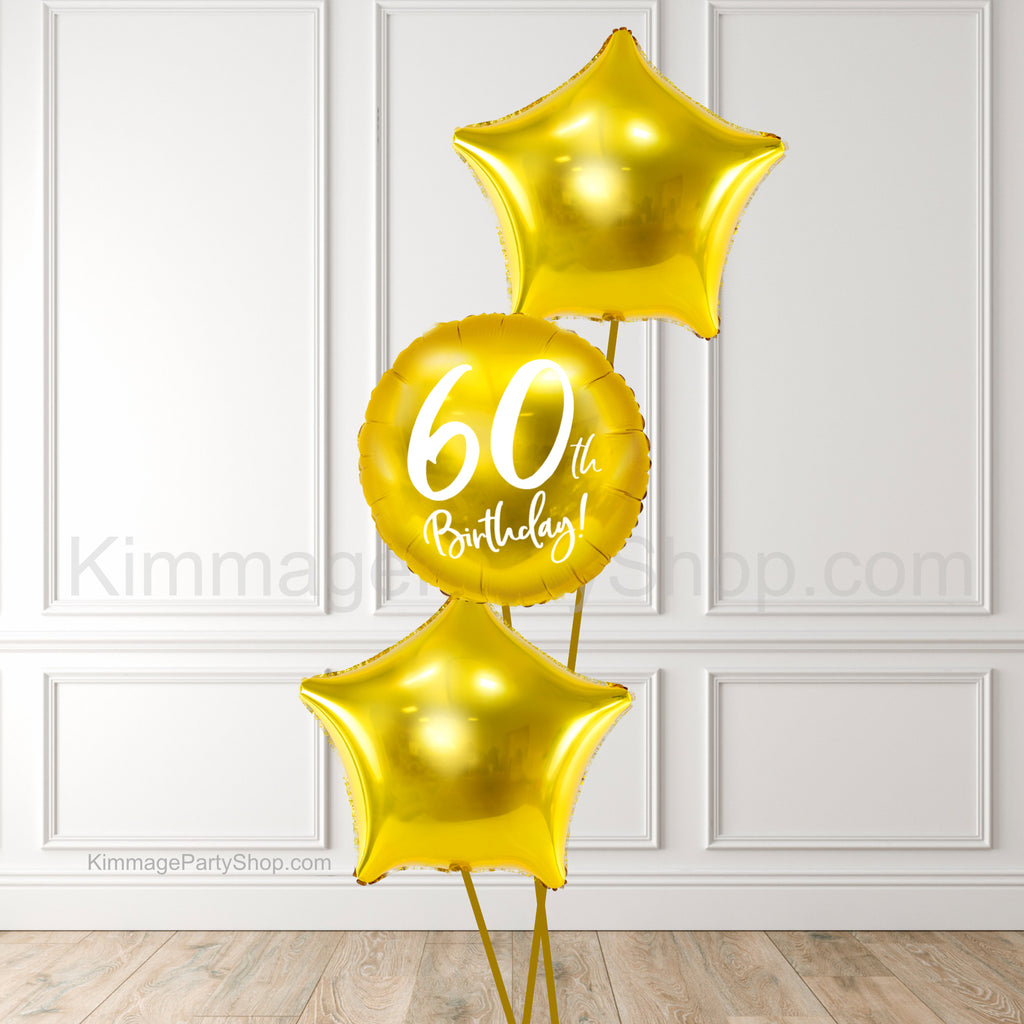 60th Birthday Balloon Bouquet - Style 006