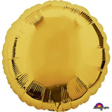 Gold round shaped foil balloon.