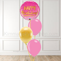 Pink & Gold Balloon Bouquet - Style 008