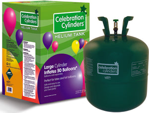 Large helium tank for inflating balloons.