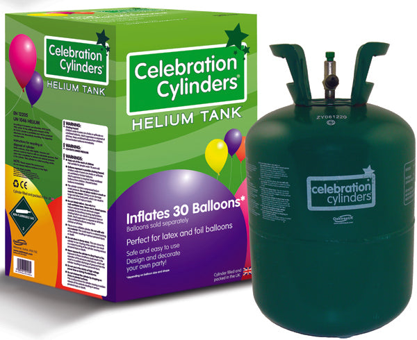 Small disposable helium tank.