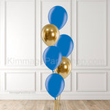 Blue & Gold Balloon Bouquet - Style 004