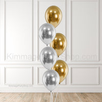 Chrome Gold & Silver Balloon Bouquet - Style 009