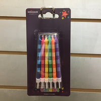 Striped Candles Set (12) - Multicolour