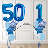 Personalised Birthday Number Bouquet - Blue