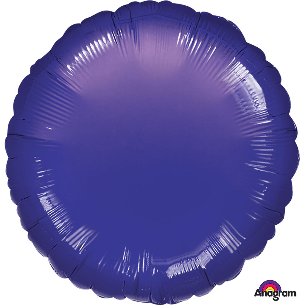 Purple round foil balloon.