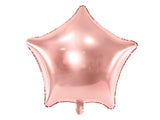 Rose gold star shaped foil balloon.