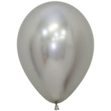 Silver shiny latex balloon.