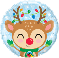 Reindeer Christmas Foil Balloon - Helium Filled