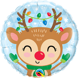 Reindeer Christmas Foil Balloon - Helium Filled